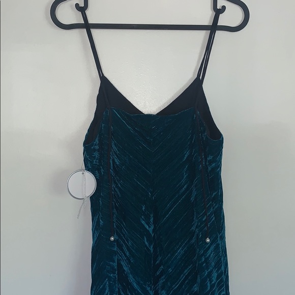 Sam Edelman Turquoise Velvet Slip Dress - size 2 - Picture 7 of 9